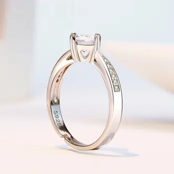 Casal de noivos em Anéis Para as Mulheres MoissaniteRings de Noivado de Jóias de Prata 925 anel de Noivado de luxo, jóias para meninas adolescentes