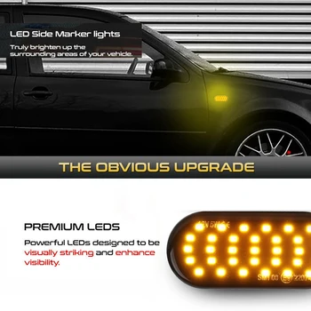 2Pcs de LED Dinâmica Lateral Sinal de Luz, Lâmpadas Indicadoras Para VW T5 Até Caddy de Golfe 3 4 Passat Amarok Lupo Polo Besouro Fox Sharan