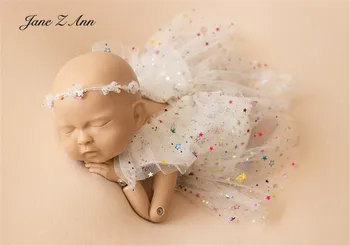Estrelas gaze vestido de terno+ acessórios de cabelo +fralda multi-camada pettiskirt roupas, adereços bebê recém-nascido photo studio de fotografia