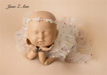 Estrelas gaze vestido de terno+ acessórios de cabelo +fralda multi-camada pettiskirt roupas, adereços bebê recém-nascido photo studio de fotografia