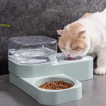 Gato de estimação Tigela Alimentador Automático para Cães e Gatos, a Fonte de Água Interior Gatinho a Beber Waterer Cachorro Alimentação Bebedor Dropshopping