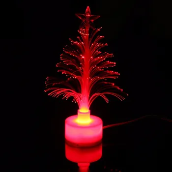 POTENCO DC5V LED de Fibra de Luz do USB Multi-Cor da luz de presença Lâmpada de Árvore de Natal para Crianças de Presente de Natal Lâmpadas de Festa Decoração de Casa