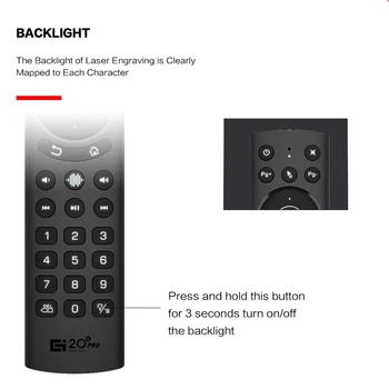 G20S Pro Retroiluminado Mouse sem Fio de Ar IR de Aprendizagem 2,4 G Giroscópio Inteligente de Voz, Controle Remoto, Adequado para TOX1 de TV Android