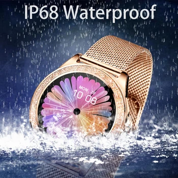 LIGE 2021 Nova Moda Rosa de Ouro Smart Watch Mulheres Impermeável Eletrônica Esportes Senhoras Smartwatch Para Android IOS Relógios Inteligentes