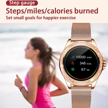 LIGE 2021 Nova Moda Rosa de Ouro Smart Watch Mulheres Impermeável Eletrônica Esportes Senhoras Smartwatch Para Android IOS Relógios Inteligentes