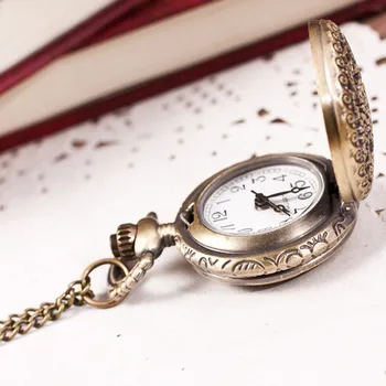 2021 Quente Mulher Fashion Vintage Retro Bronze Quartzo Relógio de Bolso Pingente de Colar Chain de Queda Shopping Reloj de bolsillo часы