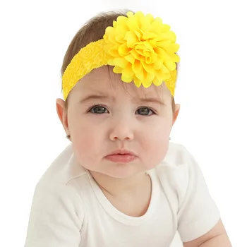 20pcs/monte coreano Moda Flor Grande Cabeça de Menina Oca de Flores de Tecido, Hairbands da Menina das Crianças Recém-nascido e Acessórios para o Cabelo 024