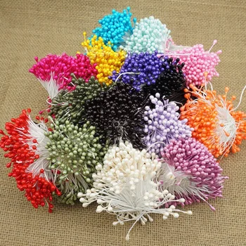 1pc 60mm DIY Artificial Mini Pérola Flor Estame Pistilo Multi cores Cabeças de Casal Artificial Floral com Cordão Para Decoração de Casamento