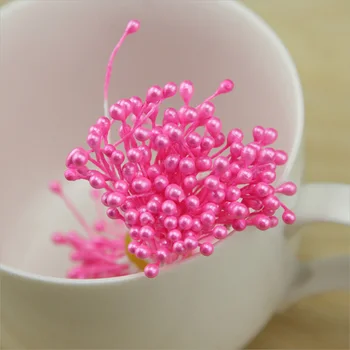 1pc 60mm DIY Artificial Mini Pérola Flor Estame Pistilo Multi cores Cabeças de Casal Artificial Floral com Cordão Para Decoração de Casamento