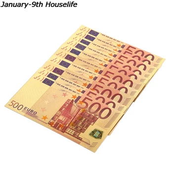 1Pc Colorido UE Moedas Comemorativas de Ouro Folha de Papel-moeda Artesanato Coleção