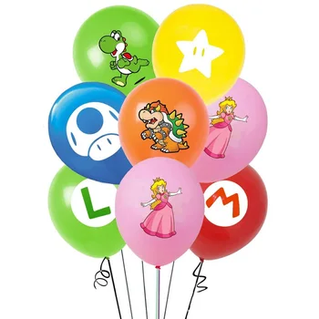12pcs/saco de 12inch Super Mario, Luigi, o cogumelo do Látex Balão Maker Ar Globos de Chuveiro do Bebê Crianças Festa de Aniversário, Decorações de Brinquedos
