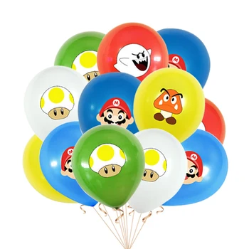 12pcs/saco de 12inch Super Mario, Luigi, o cogumelo do Látex Balão Maker Ar Globos de Chuveiro do Bebê Crianças Festa de Aniversário, Decorações de Brinquedos