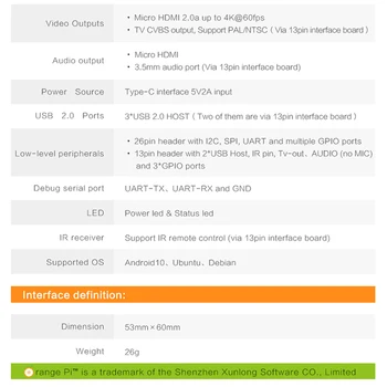 Laranja Pi Zero 2,1 GB de RAM com H616 Chip,Suporte de Rede Gigabit, BT, Wif ,Executar o Android 10,o Ubuntu,o sistema operacional Único Conselho