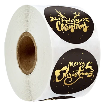 500Pcs Feliz Natal Adesivos de Ouro tipo de letra 3 Projetos de Scrapbook Vedação Etiqueta Adesivos Para o Partido DIY Embalagem de papel de carta Adesivos