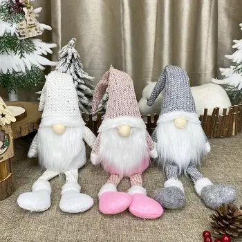 Natal Longas Pernas Santa Gnome Pelúcia Boneca Ornamento Xmas Elf Brinquedos De Férias Casa De Festa Decoração De Dom Crianças 2021
