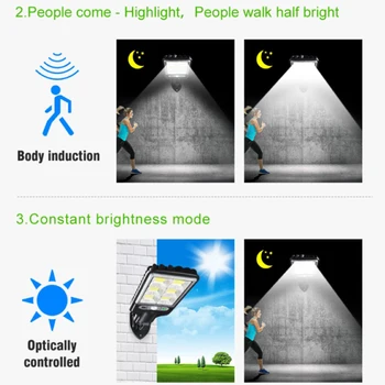 Posta Solar da Luz de Rua LED, Lâmpada de Parede Indução do Corpo Humano à prova d'água 3 Modos de Lâmpada de Rua Para Jardins, Pátios