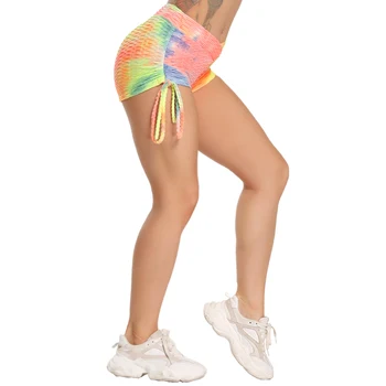FITTOO Novos Calções de Desporto Mulheres de Tinta Funda Cintura Alta Treino Shorts de Ginástica de Secagem Rápida Adequação Executando Shorts Push-Up Femme Shorts