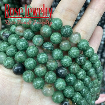 Pedra Natural Verde Africano Jades Rodada Solta Pérolas 4 - 10MM Escolher o Tamanho De 15