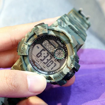 TANGLV Homens Relógio de Camuflagem Militar 30m Impermeável relógio de Pulso LED Relógio de Desporto ao ar livre Assista Reloj Para Hombre Moda Relógios