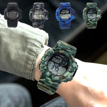 TANGLV Homens Relógio de Camuflagem Militar 30m Impermeável relógio de Pulso LED Relógio de Desporto ao ar livre Assista Reloj Para Hombre Moda Relógios