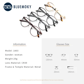 BLUEMOKY de Aço Inoxidável Óculos Óculos de Moldura Para as Mulheres Retro Anti Luz Azul Computador Óculos de Designer de Moda Eyewear