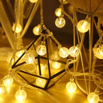 LED Garland Seqüência de Luzes Bola de Cristal de Natal de Fadas Iluminação de Cadeias de caracteres para o Exterior de Férias, Casamento, Festa de Natal, Decoração