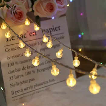 LED Garland Seqüência de Luzes Bola de Cristal de Natal de Fadas Iluminação de Cadeias de caracteres para o Exterior de Férias, Casamento, Festa de Natal, Decoração