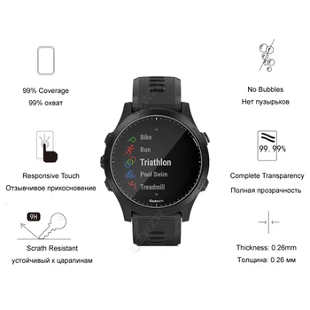 Para Garmin Forerunner 945 Smart Watch Protetor de Tela de Proteção de Vidro Temperado Filme à prova de Explosão