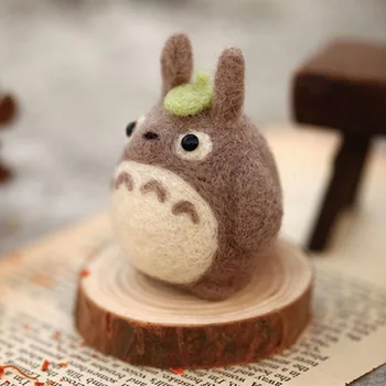 Não Terminou Senti Kit de desenho animado Bonito Totoro Feltragem de Lã de Brinquedo Boneca de Feltro de Lãs Picado de Kits DIY Pacote Não-Acabados Para Mulheres Meninas
