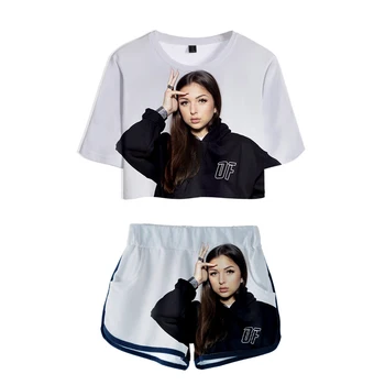 WAWNI Eva Rainha 2 Peças Conjunto Sexy Camiseta de Verão Kawaii Girl Harajuku Hip Hop Conjuntos de Chegada Mulheres Streetwear 2021 Esporte terno Menina