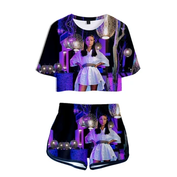 WAWNI Eva Rainha 2 Peças Conjunto Sexy Camiseta de Verão Kawaii Girl Harajuku Hip Hop Conjuntos de Chegada Mulheres Streetwear 2021 Esporte terno Menina