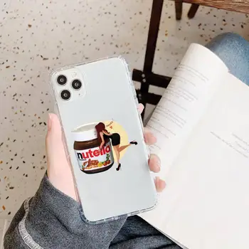Engraçado alimentos Chocolate Nutella Caso de Telefone Transparente para iPhone 11 12 mini pro XS MAX 8 7 6 6S Plus X 5S SE DE 2020 XR