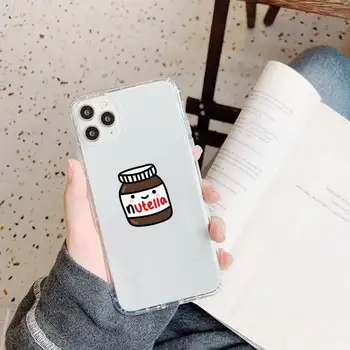 Engraçado alimentos Chocolate Nutella Caso de Telefone Transparente para iPhone 11 12 mini pro XS MAX 8 7 6 6S Plus X 5S SE DE 2020 XR