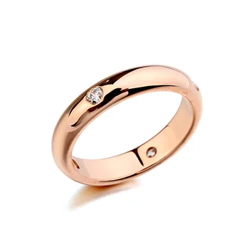 DAN ELEMENTO Simples de Zircônia os Amantes de Cobre de Ouro, Cor de Moda Cristais de Anéis Para as Mulheres dos Namorados Presente RA11508w