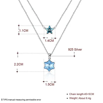 Malanda Estrelas Em Forma De Cristal Swarovski Pingentes Colares Para As Mulheres Duplo De Instrução De Cadeia Colares De Jóias De Luxo De Presente