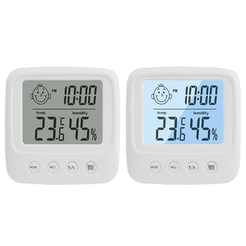 O Tempo de LCD de Trabalho Relógios de Mesa Higrómetro do Termômetro de Digitas Interior Home Office LCD Medidor da Umidade da Temperatura