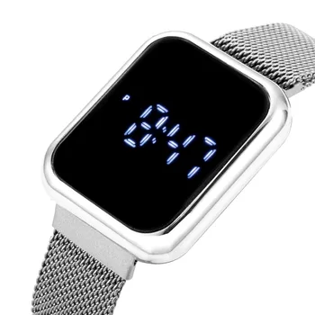 2021 dos Homens Novos Relógios Digitais Luxo de Relógio de Aço Inoxidável Fecho Magnético do Esporte Relógio Casual Homens Mulheres Unisex Liga Mostrador do Relógio