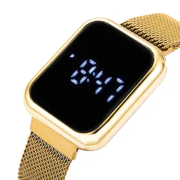 2021 dos Homens Novos Relógios Digitais Luxo de Relógio de Aço Inoxidável Fecho Magnético do Esporte Relógio Casual Homens Mulheres Unisex Liga Mostrador do Relógio