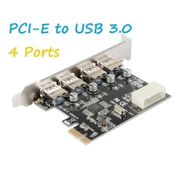 Concentrador USB 3.0, Placa de Expansão PCI-E para Adaptador USB De 4 Portas PCI-E para o Concentrador USB 3.0, Placa de Expansão com Driver de CD Acessório de Computador