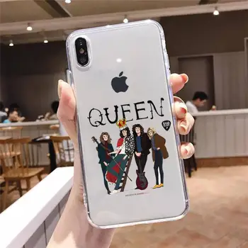 Freddie Mercury do Queen banda Anti-queda de luxo Caso de Telefone de tampa Transparente para iPhone 6 7 8 11 12 s mini pro X XR XS MAX Plus