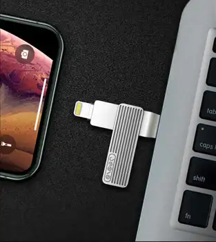 Xiaomi USB 3.1 Disco de U OTG Metal Flash Pen Drive cartão de Memória Com Ifm Raio/Tipo-C, com Conector Para o iPhone 11 Pro/11/X/X/8/7
