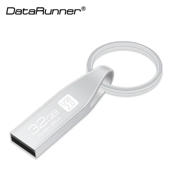 DataRunner Anel de Chave USB Flash Drive Metal Pen Drive 4GB 8GB 16GB 32GB 64GB Pendrive Impermeável Stick de Memória USB 2.0 Flash Drive