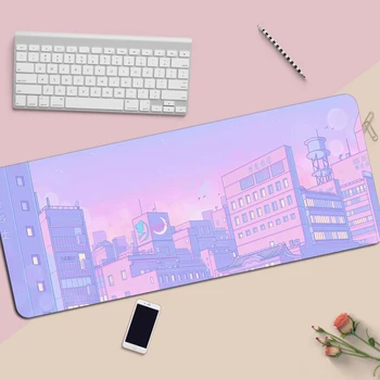 Jogo tapete de rato de Borracha Kawaii ambiente de Trabalho XL Tapete Rosa Grande Anime Mouse Pad 80x30cm de Borracha Moda Teclado do Computador de Mesa Mat