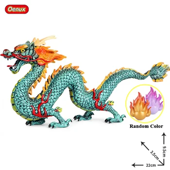 Oenux Original Simulação Realista De Dragão Chinês Jogar Esferas De Figuras De Ação Pvc Figuras De Educação Dinosauria Brinquedo Dom Crianças