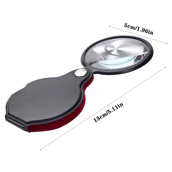 8x Dobrável Lupa Portátil Mini Magnifier50mm Bolso Lupa de Bolso Jóias Leitura da Lupa Lupa de Couro