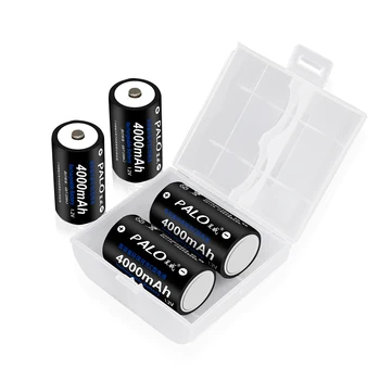 PALO 4pcs C tamanho de tipo de bateria recarregável 1,2 V NI MH baterias 4000mAh