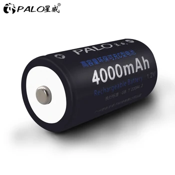 PALO 4pcs C tamanho de tipo de bateria recarregável 1,2 V NI MH baterias 4000mAh