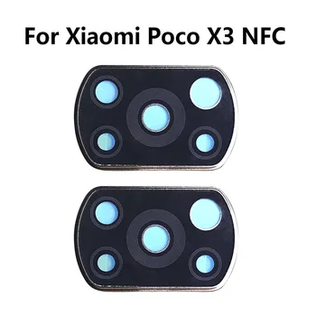 Câmera traseira de Vidro Tampa de Lente Com Armação de Suporte com Adesivo Replaceme Peças Para Xiaomi POCO X3 NFC, a Versão Global