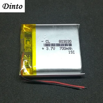 Dinto 803030 700mAh 3.7 V Bateria Recarregável do Li-íon do Polímero de Lítio Baterias para Luz de LED MP3 MP4 MP5 Smart Watch Brinquedo em seu GPS