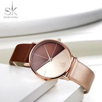 SK Luxo Couro Relógios de Mulheres Criativo de Moda, Relógios de Quartzo Para Reloj Mujer Senhoras de Pulso Relógio à prova d'água relógio feminino